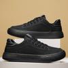 Fashion Men's Canvas Skate Shoes Summer Lace-Up Elevated Platform Sneakers, Breathable Street Style Lightweight Comfort Casual Footwear