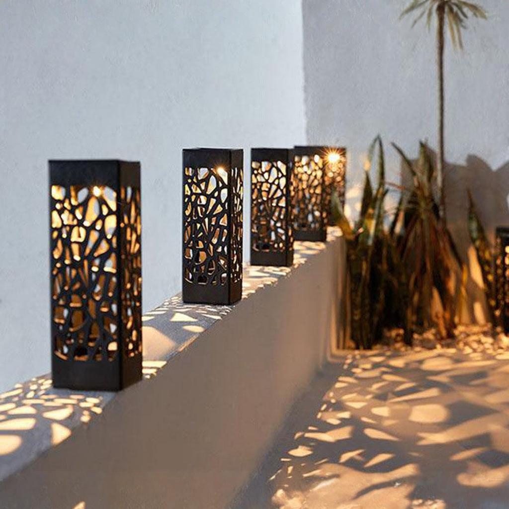 Солнечные наружные светильники, Солнечные декоративные светильники для освещения сада, Солнечный светодиодный винтажный полый садовый напольный светильник