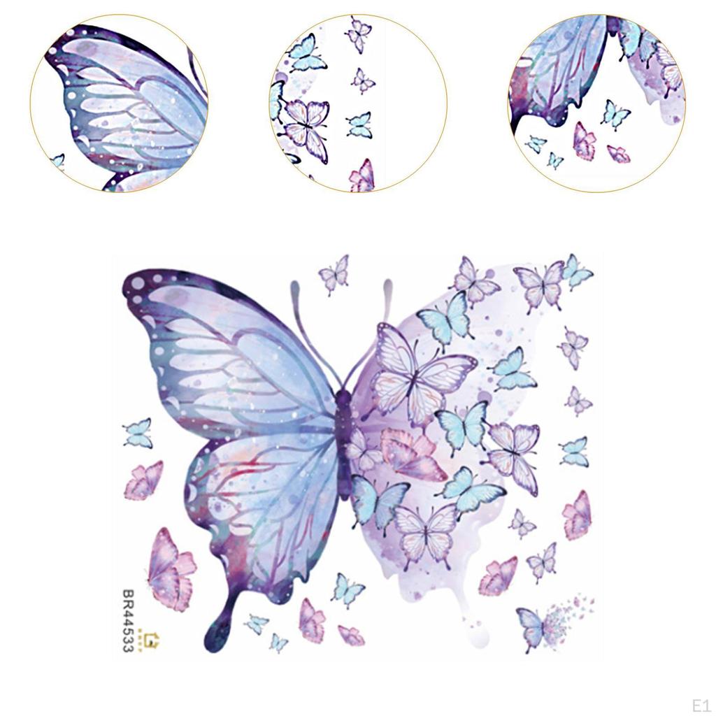 Наклейка на стену в виде бабочки, украшение для животных, водонепроницаемая, сделай сам, фиолетовая наклейка, домашний декор для ванной комнаты