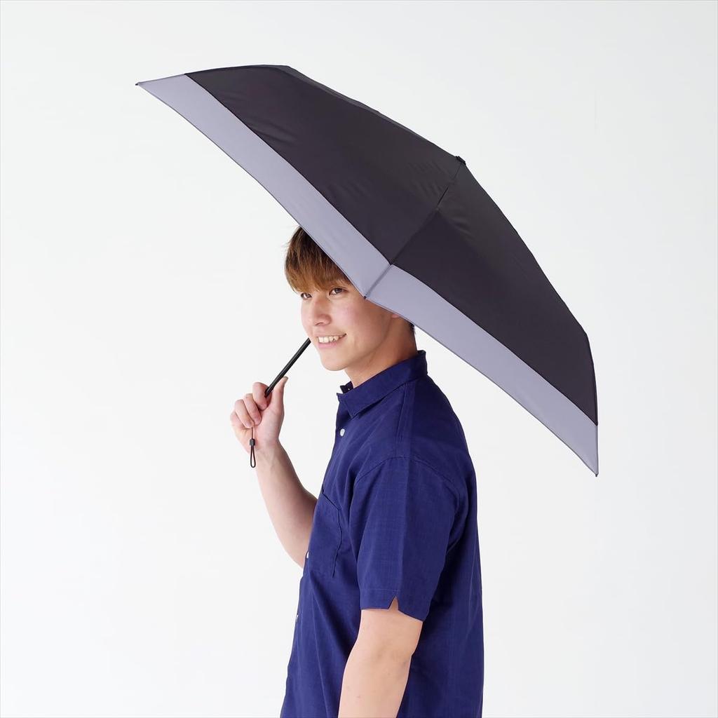 Стильный складной зонт двухцветный карбоновый легкий мини 60 5186BK