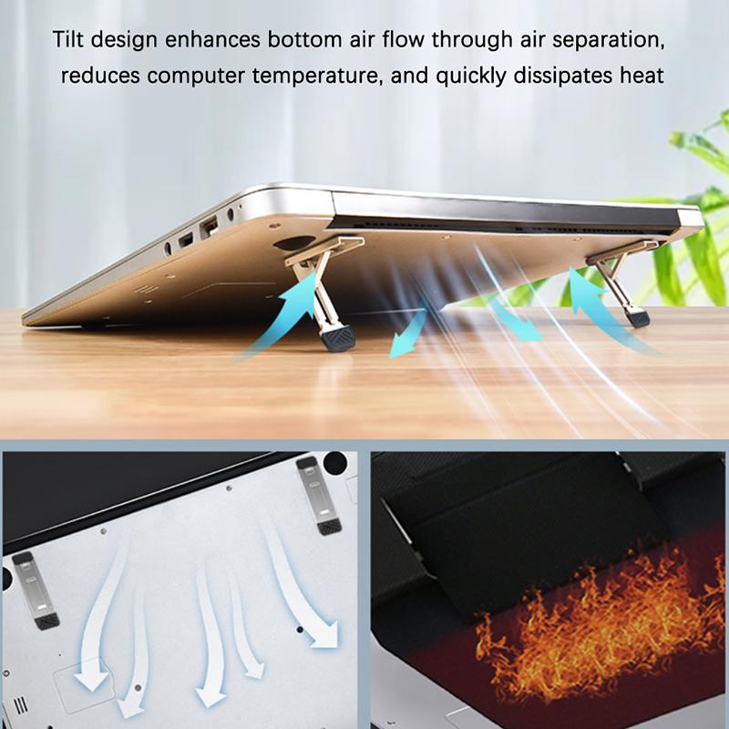 2 шт. Подставка для ноутбука из нескользящего цинкового сплава для Macbook Air Pro Pad IP Desktop Kickstand Складная подставка для клавиатуры ноутбука