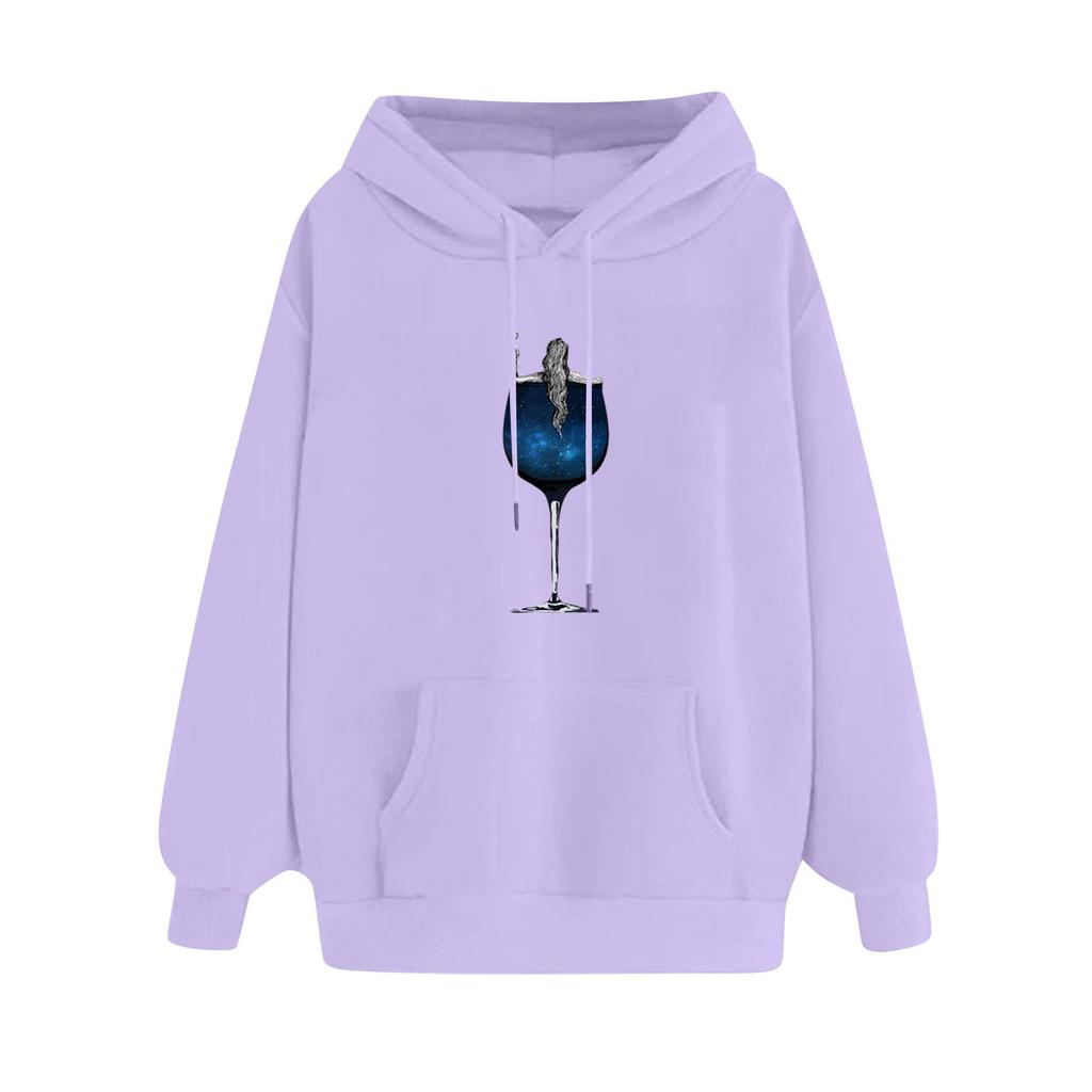 Женская мода, повседневная толстовка с капюшоном и забавным принтом, свободные спортивные топы, пуловер