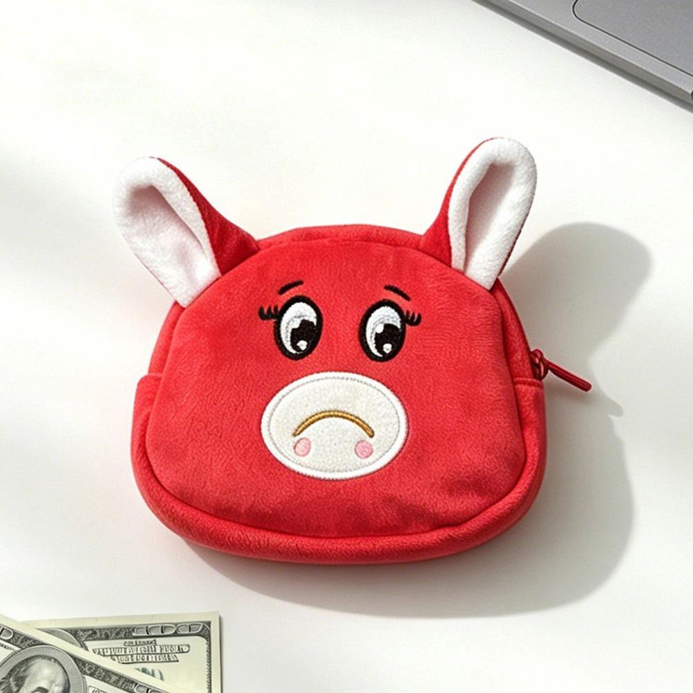 Large Capacity Pencil Case Plush Stationery Pouch Cartoon Earphone Pouch  Stationery Organizer