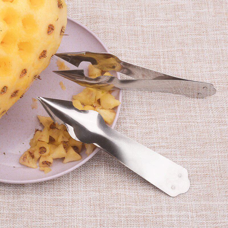 2 шт., креативная ножница для очистки ананасов из нержавеющей стали, легкий резак для ананасов, нож для резки ананаса, клипса