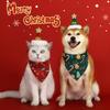 2Pcs Cute Kitten Dress Up Accessories Bat Triangle Scarf Cat Christmas Bib Hat Set  Pet Accessories