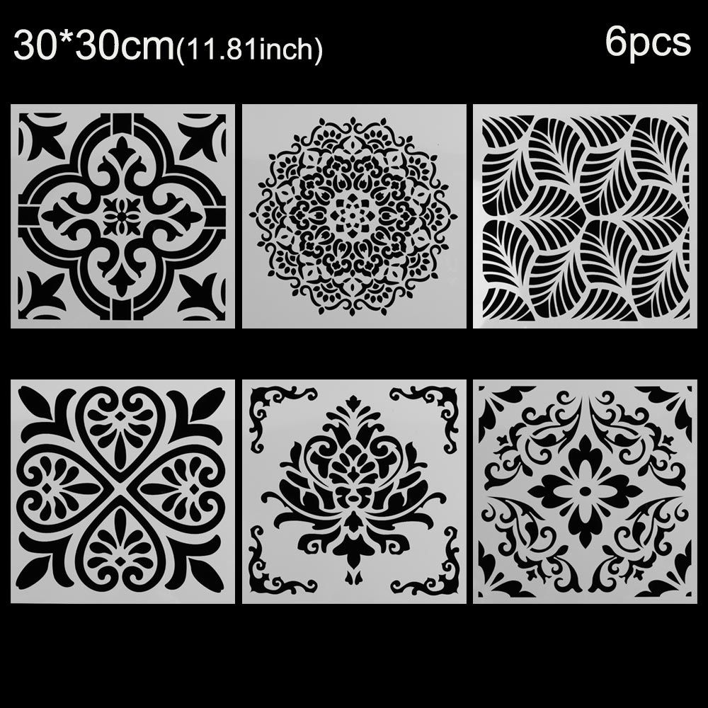 DIY выдолбленный шаблон для рисования Изготовление мебели, покраска карт, доска для рисования, набор трафаретов в виде мандалы