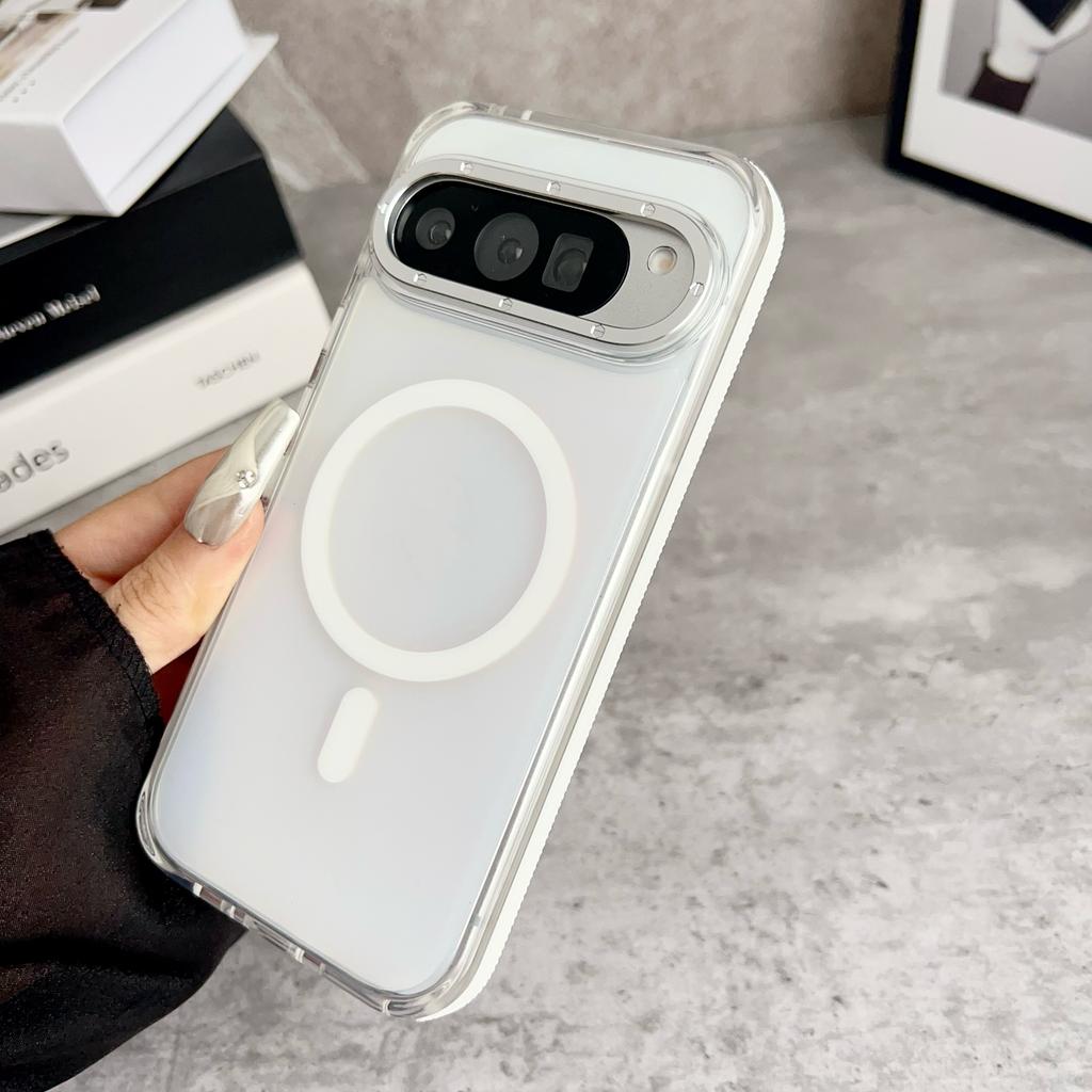 Сверхпрочный противоударный и противоскользящий чехол для Google Pixel 9 10 Pro XL, магнитная крышка, нанопокрытие, защита от окисления и градиентный цвет