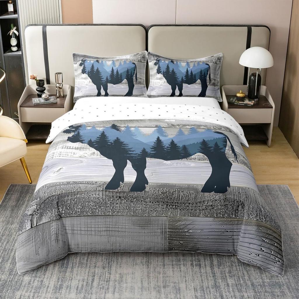 Wildlife Duvet Cover Queen King Size Animal Safari Country Style Quilt Cover Soft Bedding Set For Kids And Teens Bedroom 3 Pcs