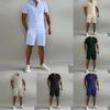 Summer Men's Polo Casual Loose Short Sleeve Shorts Sportswear Fashion Hundred Solid Colour Men's Two Piece Set