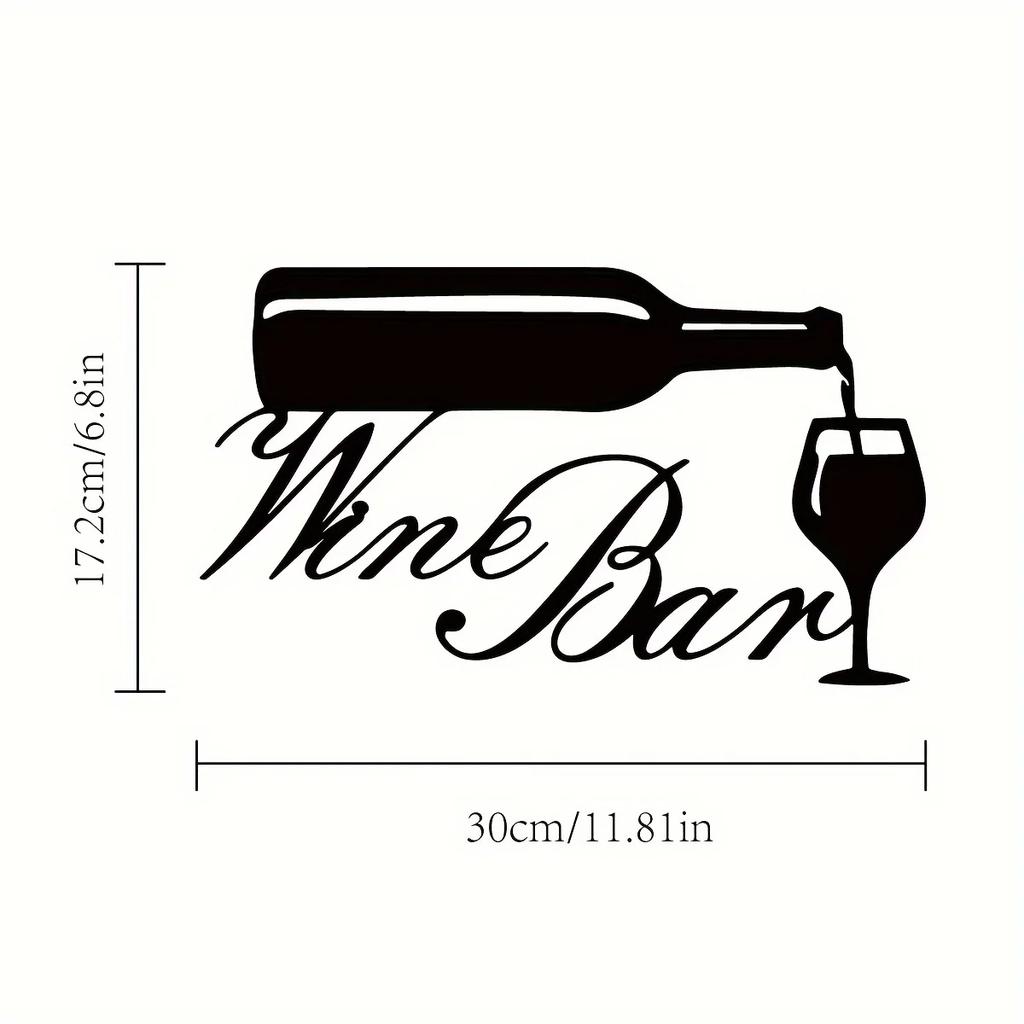 1pc Wine Bar Metal Wall Art Sign - Elegant Home Décor for Kitchen Living Room, Bedroom, and Porch, Perfect Housewarming Gift