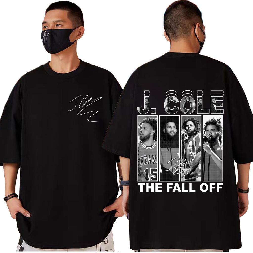Рэпер J Cole The Fall Off Tour 2026 Графические футболки Мужские Хип-хоп Винтажные Футболки с коротким рукавом Повседневная Мода Свободная Футболка