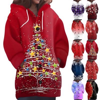 Женская мода повседневная шерстяная вязка с капюшоном и пуговицами с длинным рукавом