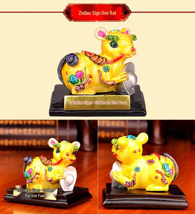 Керамический набор со знаками Зодиака - 12 глиняных скульптур-украшений: Крыса, Бык, Тигр, Кролик, Дракон, Змея, Лошадь, Обезьяна, Благоприятные Талисманы