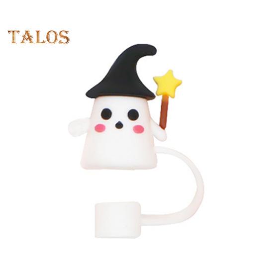 Силиконовые чехлы для соломенной шляпы на Хэллоуин 10 мм Декоративные колпачки в виде тыквы-призрака Пылезащитный многоразовый протектор для бутылки с водой