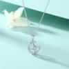 Zircon Diamond Star Moon Pendant 925 Sterling Silver Necklace Ladies Versatile Star Moon Silver Necklace
