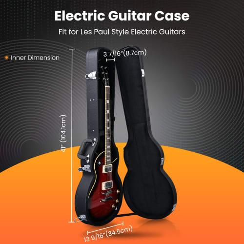 AW Electric Guitar Hard Case for Les Paul Guitar, PU Leather, Waterproof, Lockable, Storage, Gig Bag, Shockproof, Shockproof, Dustproof, Lightweight,