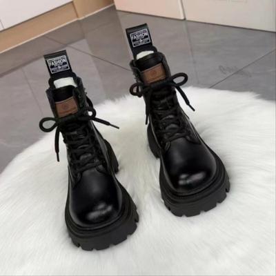 Женские теплые зимние ботинки Мартин из натуральной кожи с толстой бархатной подкладкой, белым мехом, нескользящие, износостойкие для снежной и холодной погоды.