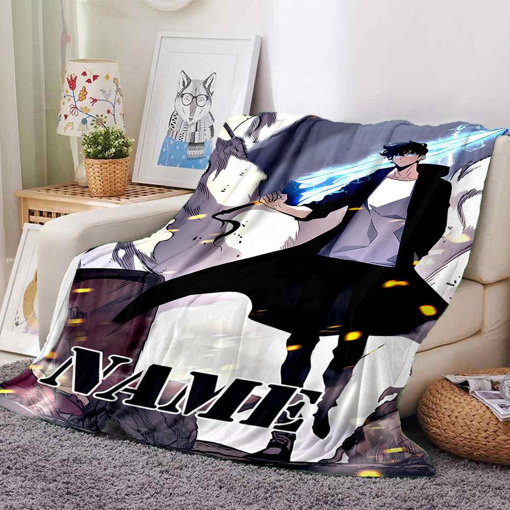 Customiz Name Personality Solo Leveling Blanket Soft &Warm Sofa Office Bed Travel Lunch Break Blanket, Gift Suitable All Seasons