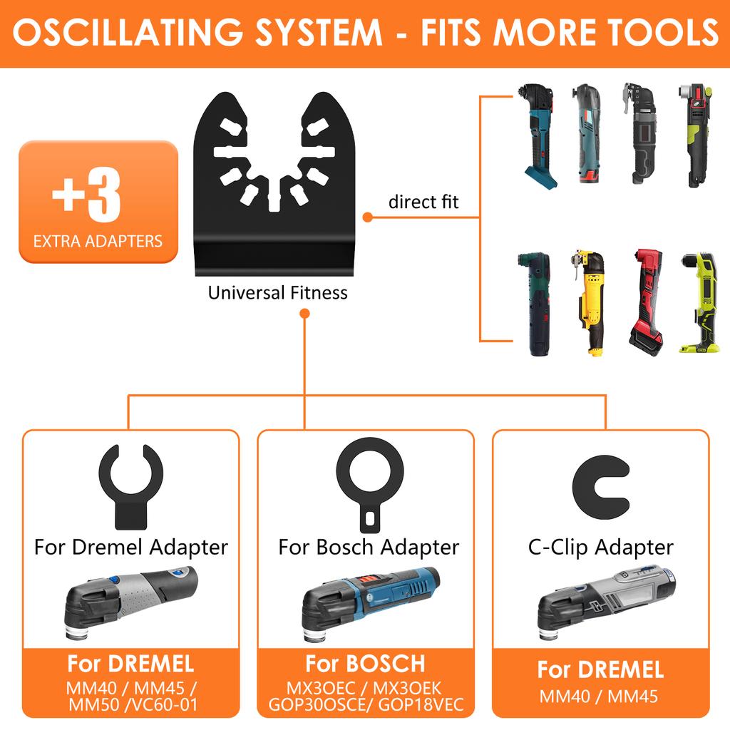 3 шт. осциллирующее пильное полотно, сверхдлинные титановые биметаллические пильные полотна, многофункциональные многофункциональные лезвия для многофункциональных инструментов, универсальные осциллирующие полотна