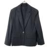 Long Sleeve Tailored Jacket 40 Navy Linen Blend Women Used