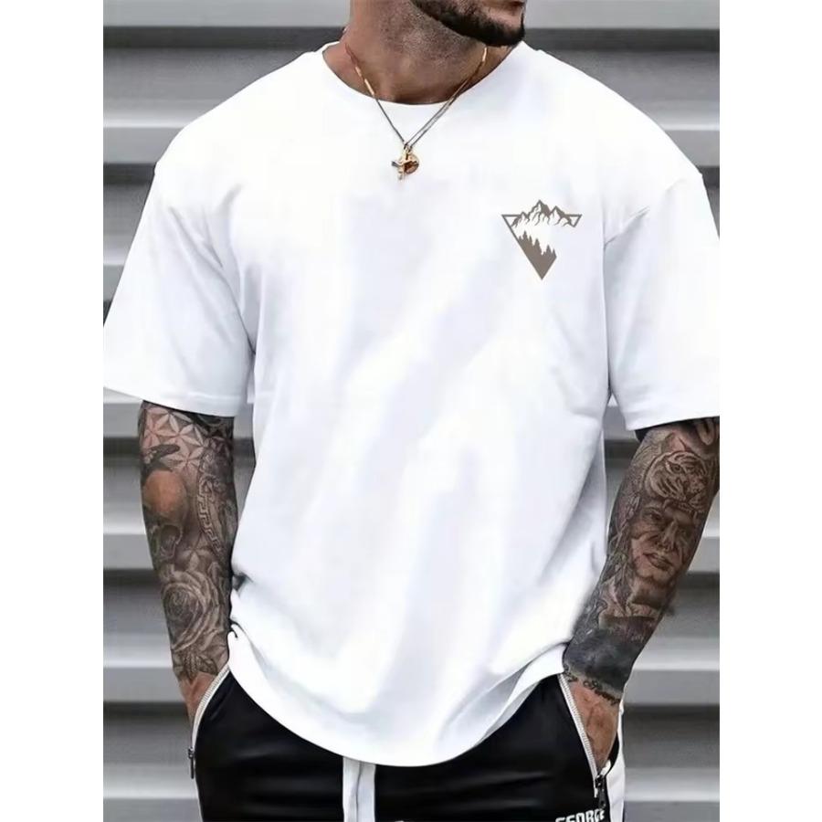 New Summer Daily Casual Men's T-shirt Outdoor Sports Short Sleeve Top 3D Mountain Print Men's T-shirt Street Fashion Men's Top