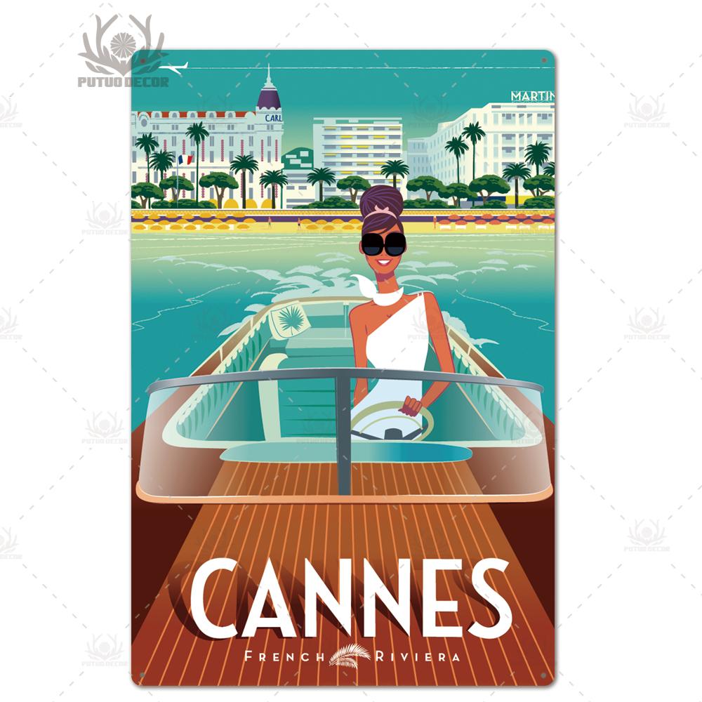 Decor Travel Tin Sign Plaque Metal Plate Vintage Wall Art Poster for Home Living Room Beach House Iron Painting