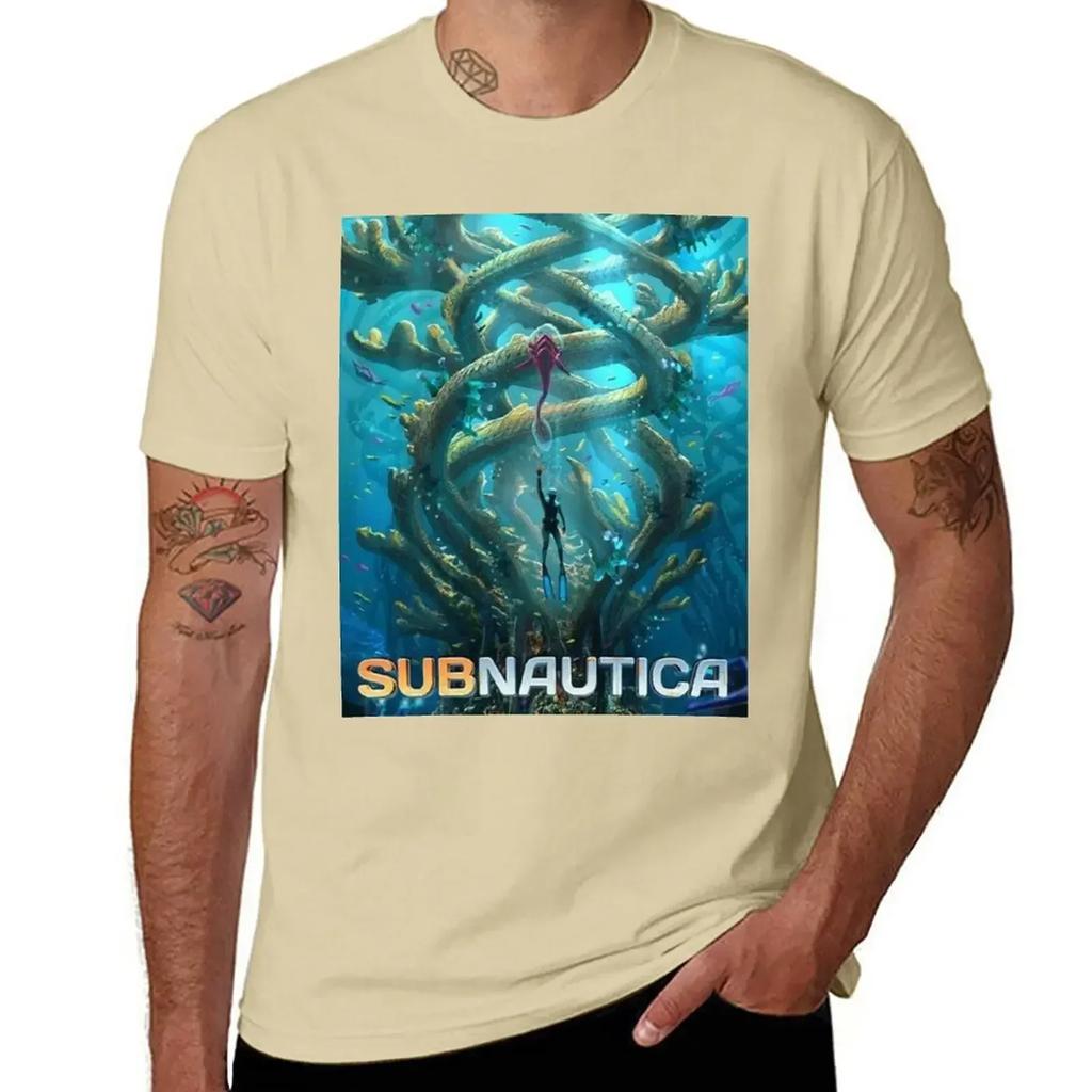 Subnautica Poster T-Shirt summer top plus sizes quick drying mens graphic t-shirts hip hop