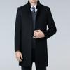 Double-sided Cashmere Coat for Men, Mid-length Winter Thickened and Warm Daddy Style Mink Fur Collar Down Liner Jacket