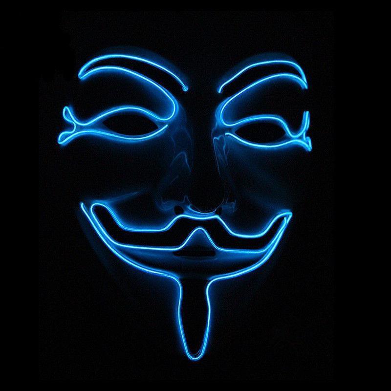 Stunning Led Light Up Mask For Halloween Featuring V For Vendetta Anonymous Design