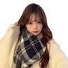 Imitation Cashmere Blue Plaid Scarf Women's Autumn and Winter New High-end Wool Scarf Shawl