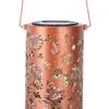 Decorative Garden Lights Solar Powered Waterproof Metal Floral Outdoor Lanterns Pattern Warm Glow Ambient Light