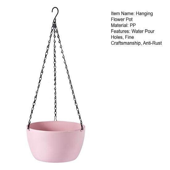 Подвесной цветочный горшок с боковыми отверстиями для полива, антикоррозийным покрытием, подвесной кашпо, S-образный крюк, подвесной цветочный горшок