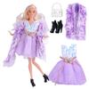 New Dress For Dolls Fashion Coat Mermaids Shinny Sequin Fish Tail Gown Lace Skirt Gown Clothes For Baby Doll Christmas Toys Gift