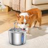 Фонтан для воды для собак 2,2 л из нержавеющей стали, тихий фонтан для домашних животных с системой четверной фильтрации, очищающий фонтан с визуальным уровнем воды для кошек