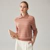 Zhaojun Women's 100% Cashmere Striped Crew Neck Sweater