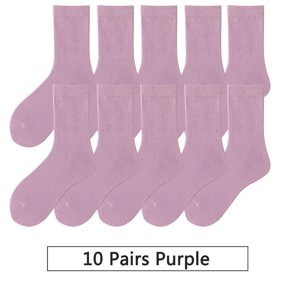 10 пар/лот Новые женские хлопковые носки Мужские носки Однотонные Осенние Весенние Для женских Мягкие Дышащие Разноцветные Девичьи