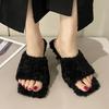 Мех Женские Туфли на Высоком Каблуке Тапочки Зимнее Платье Хлопковая Обувь Зимние Дизайнерские Женские Туфли-Лодочки 2025 Новые Роскошные Zapatos De Mujer