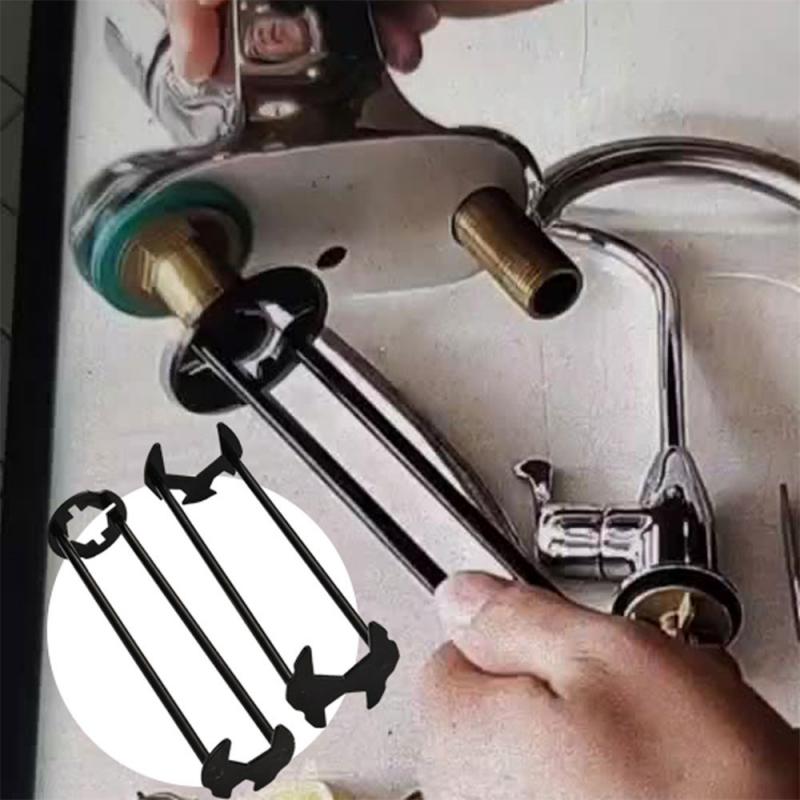Бытовой ключ для ремонта раковины, сантехнический инструмент, ключ для желоба, ключ для крана, сантехнический трубный ключ, шестигранный ключ с четырьмя лапами, инструмент для гаечного ключа для ванной комнаты