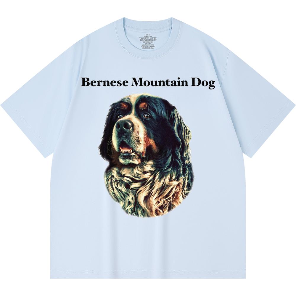 Футболка из 100% хлопка плотностью 230 г/м2 с принтом бернской горной собаки, забавная футболка из чесаного хлопка в стиле Харадзюку