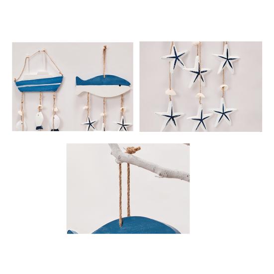 Деревянный морской колокольчик в деревенском стиле, подвесное украшение на пляжную тематику с пеньковой веревкой для дома, улицы, патио, сада, в морском стиле