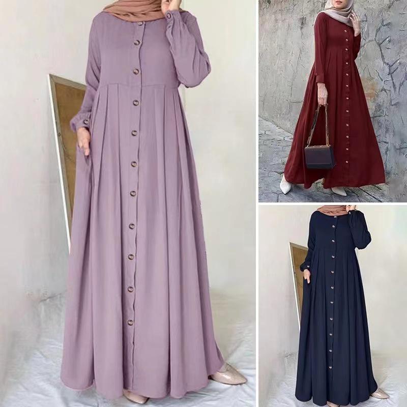 Plus Size Loose Long Robe Dress for Spring and Autumn - Elegant Commuter Fashion