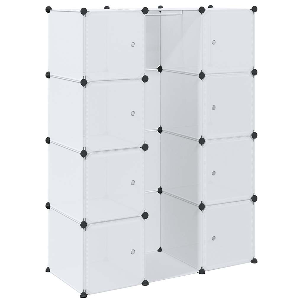 Modular Wardrobe with 9 Compartments 109 x 36.5 x 143 cm White