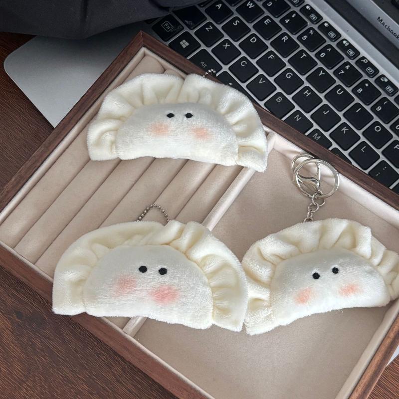 Милый плюшевый брелок-подвеска в виде пельменя, мягкие набивные брелоки для мальчика, для девочки, для украшения сумки, плюшевые игрушки, студенческие аксессуары