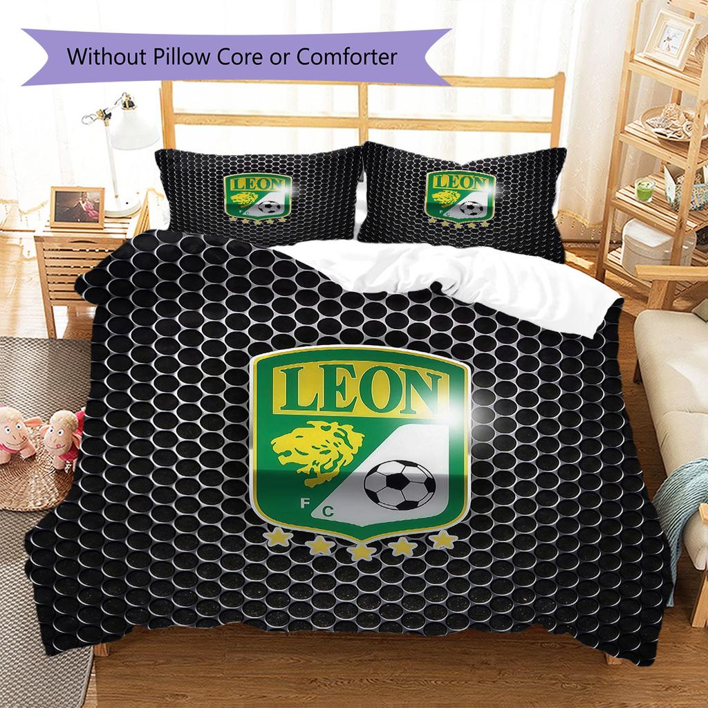 Club Leon Pattern Bedding,Quilt Set Quilt Cover Pillowcase Home Birthday Gift(1 * duvet cover + 2 * pillowcase, without core)