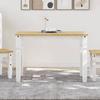 VidaXL Dining Table Corona White 112x60x75 Cm Solid Pine Wood, Dining Room Table, Dinner Table, Dining Furniture, 4005716