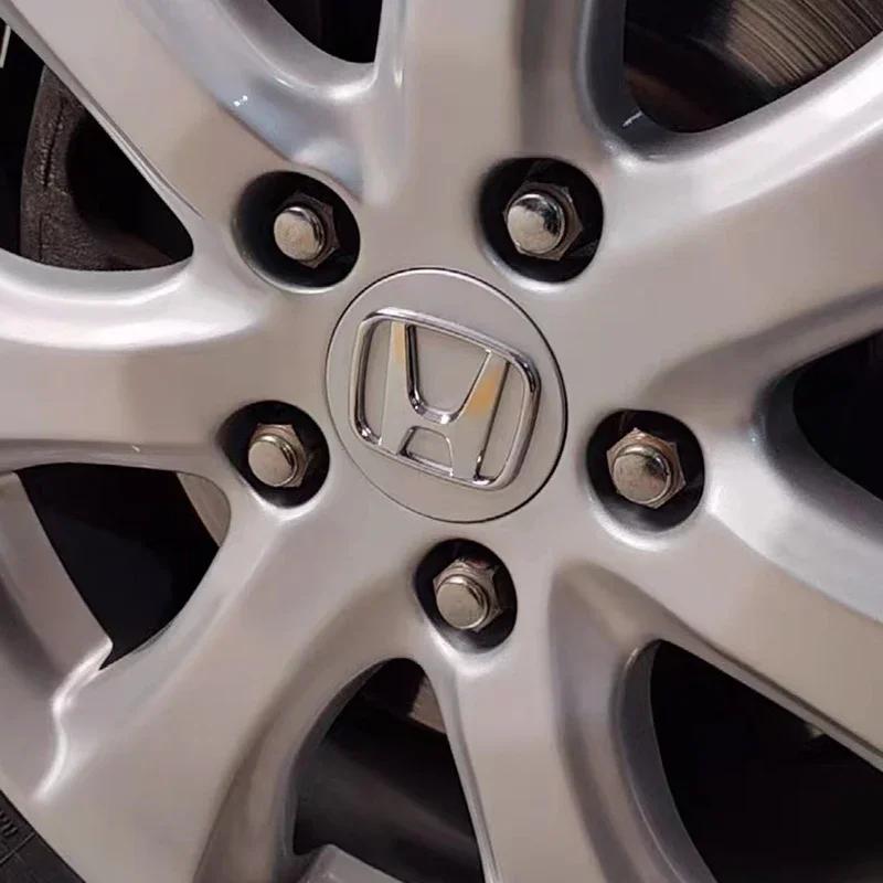 4pcs 58mm Car Wheel Center Hub Center Cap Rim Hub Dustproof Cover Emblemem For Honda Civic CRV Accord Fit Odysse Auto Accessorie XL7