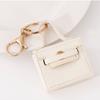Fashion Square Handbag Keychain PU Leather Coin Purse Keyring Cute Airpods Phone Case Pendant Bag Charms for Women Girls Jewelry