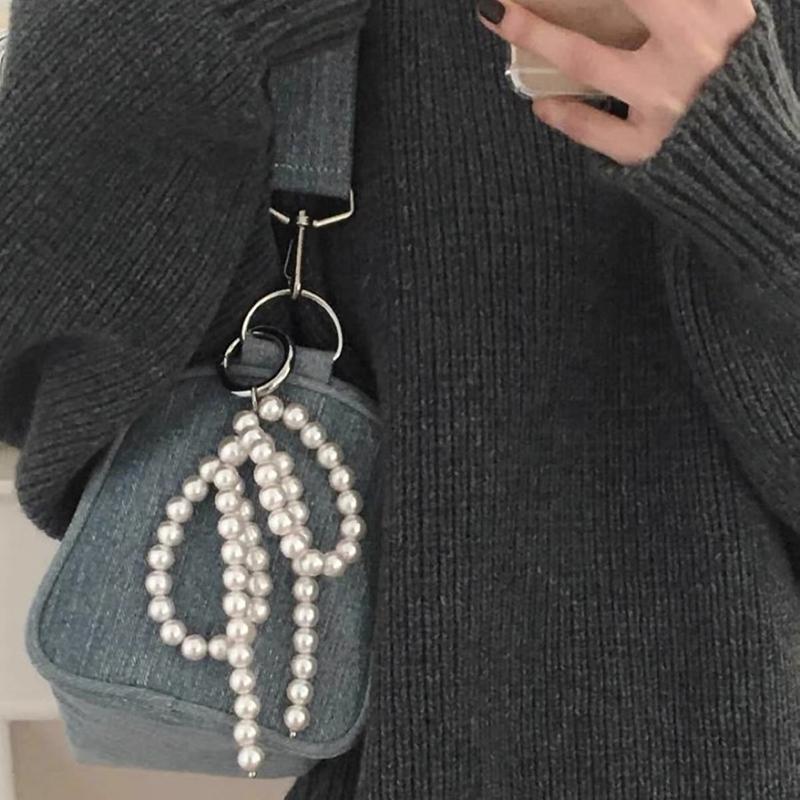 Брелок для ключей Ins Style Bowknot Pearls Metal Love Phone Подвеска для наушников Чехол для сумки Декор Брелок для ключей от автомобиля