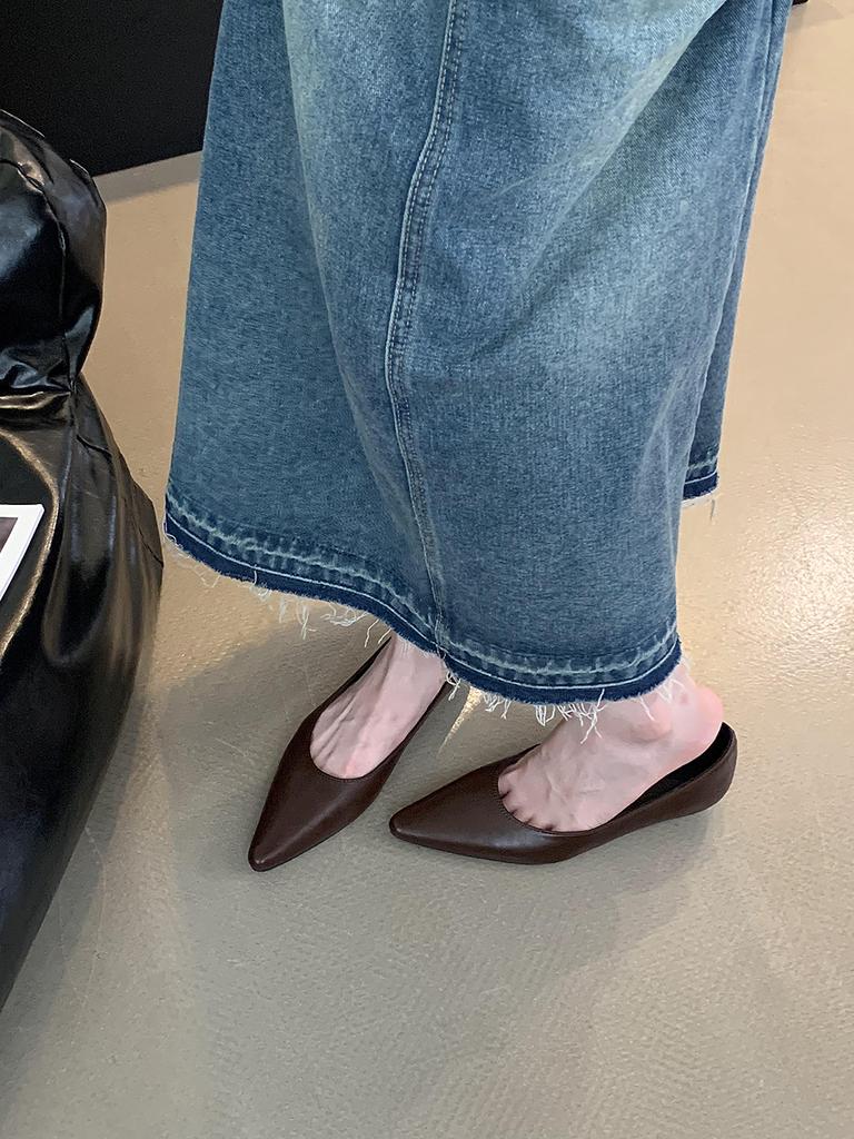 Модные женские туфли-лоферы с острым носком, повседневные туфли на осень-весну, туфли на низком каблуке для вечеринок, модные повседневные туфли-мюли, размер 35-39, туфли-лодочки