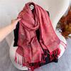 Elegant Ethnic Paisley Jacquard Cashmere Shawl for Women Pashmina Scarves Bufandas De Invierno Mujer Female Autumn Foulard Stole